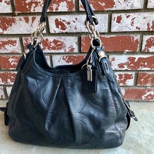 Black leather Coach purse